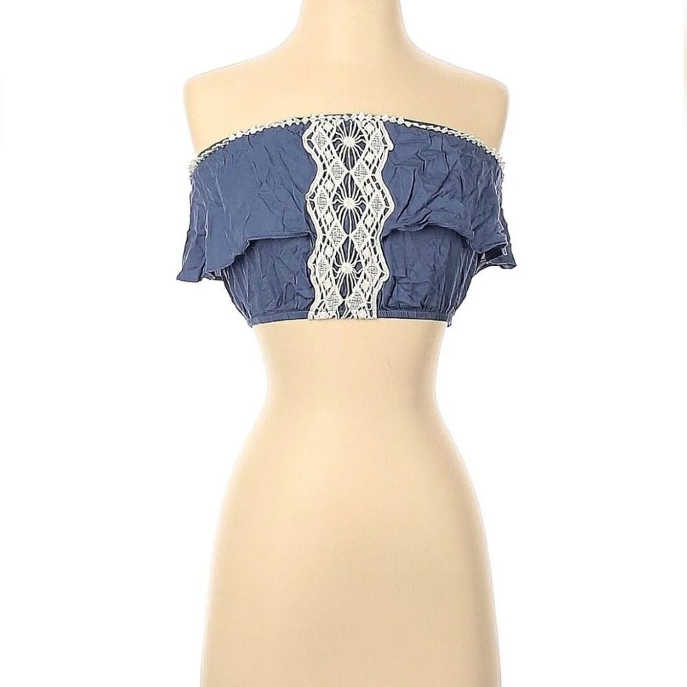 Showpo Women's Blue Lace tube top size xs NWT🌈5 for $25